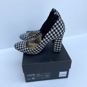 Jcrew Houndstooth Ankle Wrap Pump Heels